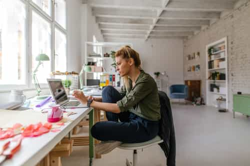 Learner Taking Online Classes at Home